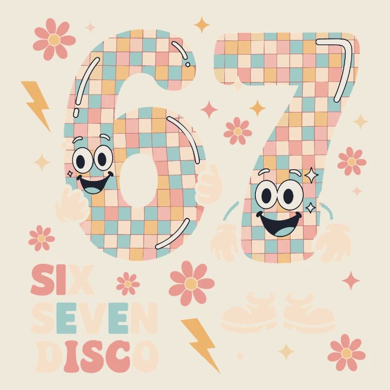 Lustige Disco Ball Retro Party Geschenk Six Seven