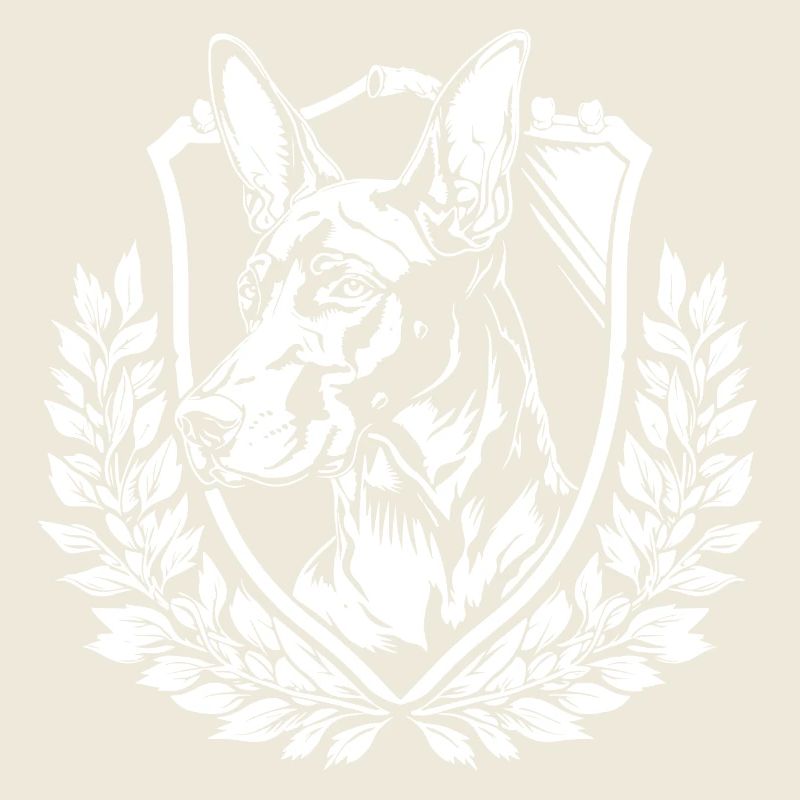 Dobermann Schild mit Lorbeer