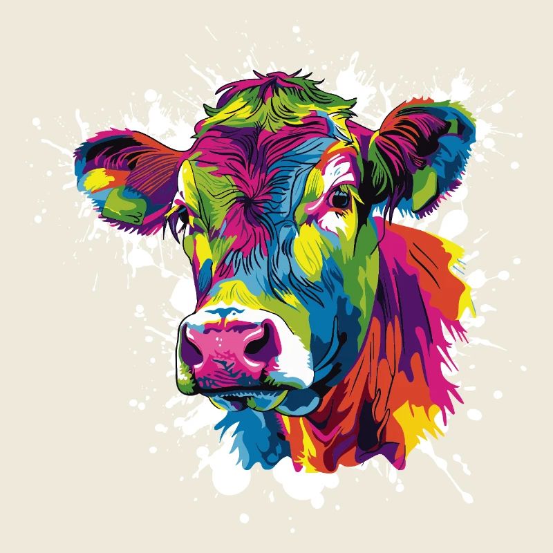Explosion de couleurs Cow Pop Art