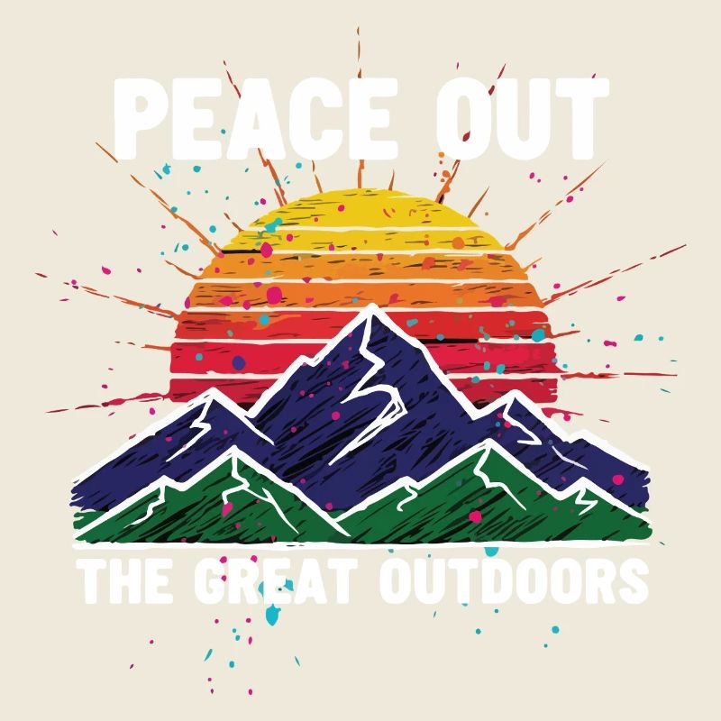 Peace Out Great Outdoors Mountain Sun