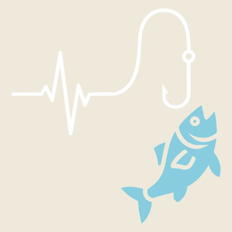 Heartbeat Fishing Fish Vector