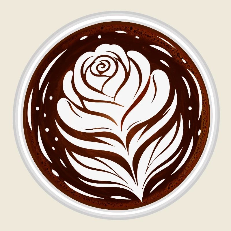 Latte Art Rose Cappuccino Design 