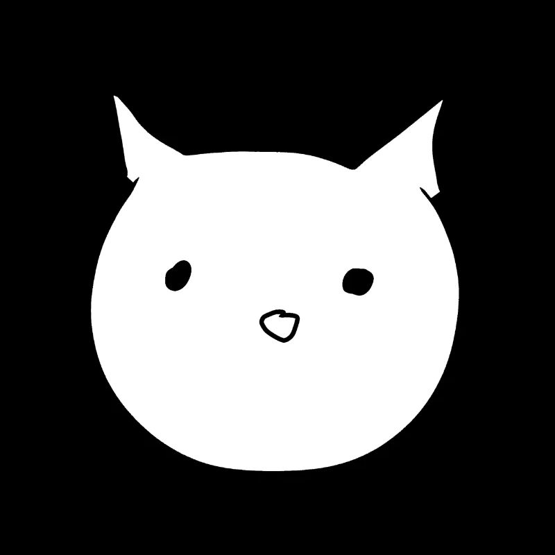 Chat, animal, tête, icône, mignon, dessin animé