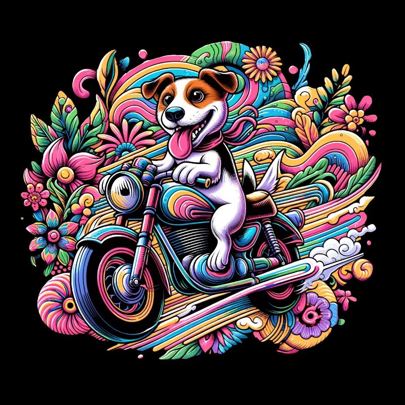 Biker-Welpe: Auf Tour durchs Blumenland