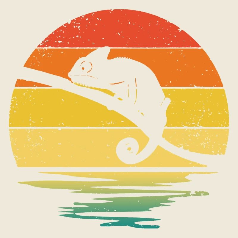 Chameleon Retro Graphic