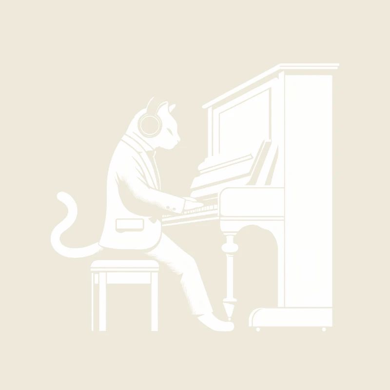 Klaviervirtuose Whiskers - Katze am Klavier