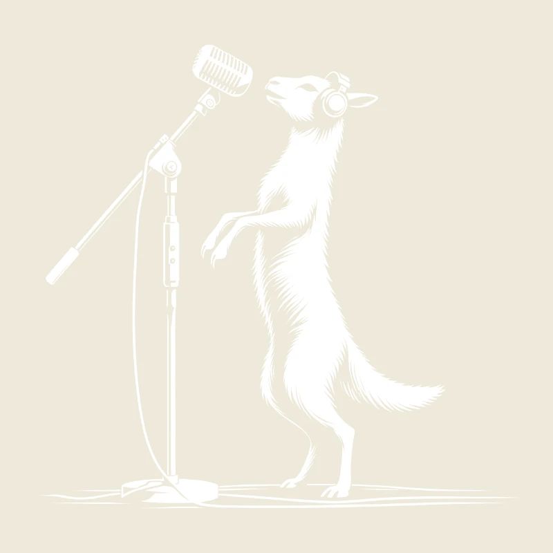 Little goat at the microphone