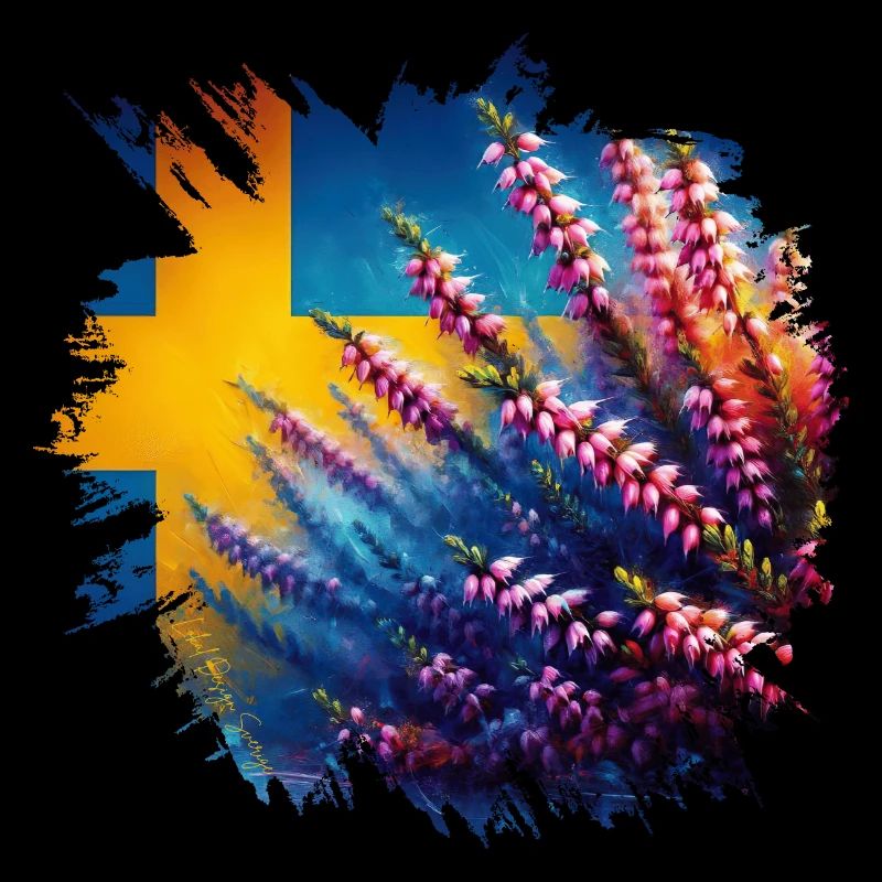 Bruyère - Västergötland Paysage Fleurs Suède