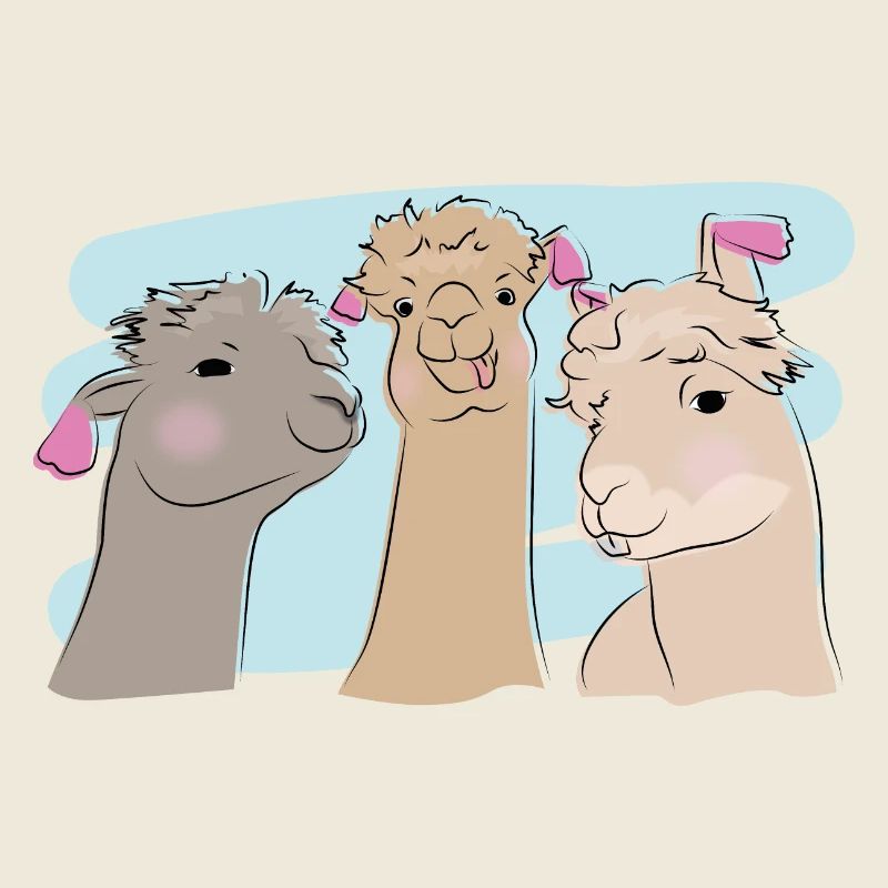 Illustriertes Design mit Alpakas
