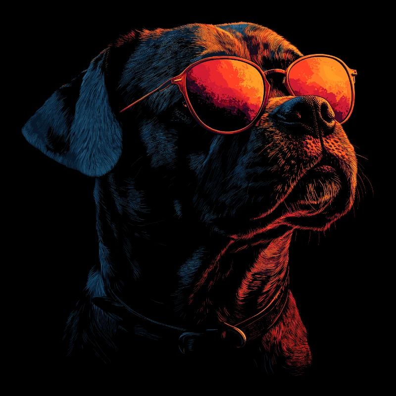 Boxer mit sonnenbrille - hund