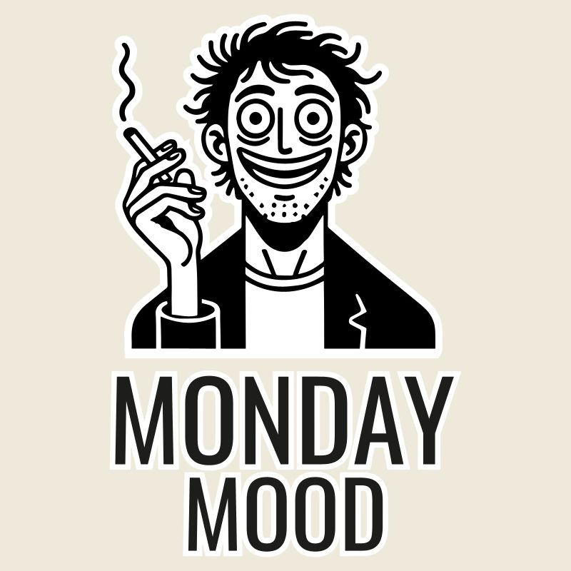 Caffeinated man smoking a cigarette - Monday Mood