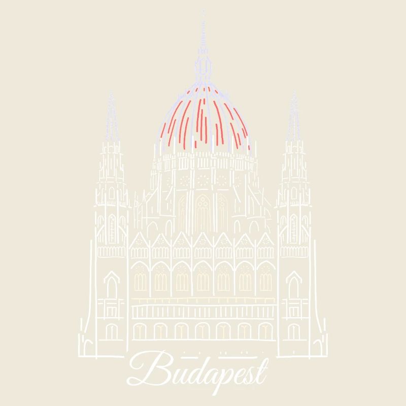 Budapest, Dessin à la main du Parlement, Hongrie