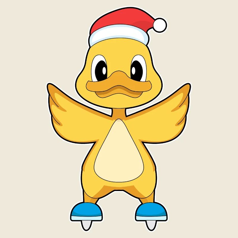 Ente Weihnachten Eislaufen