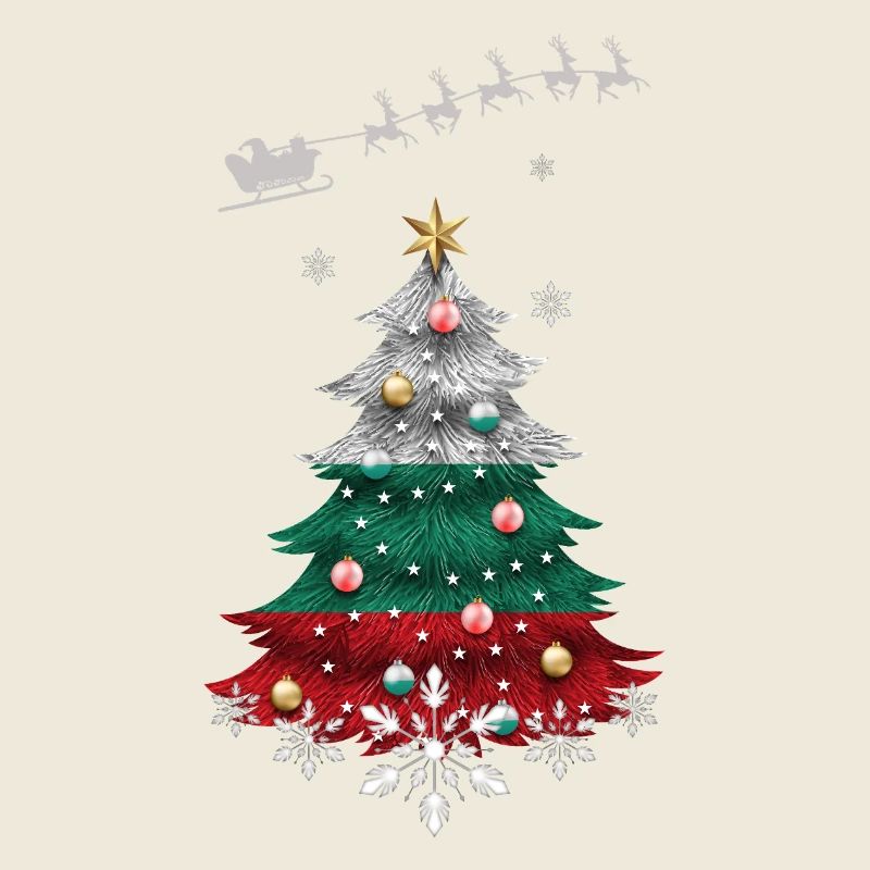 Weihnachtsbaum mit bulgarischer Flagge