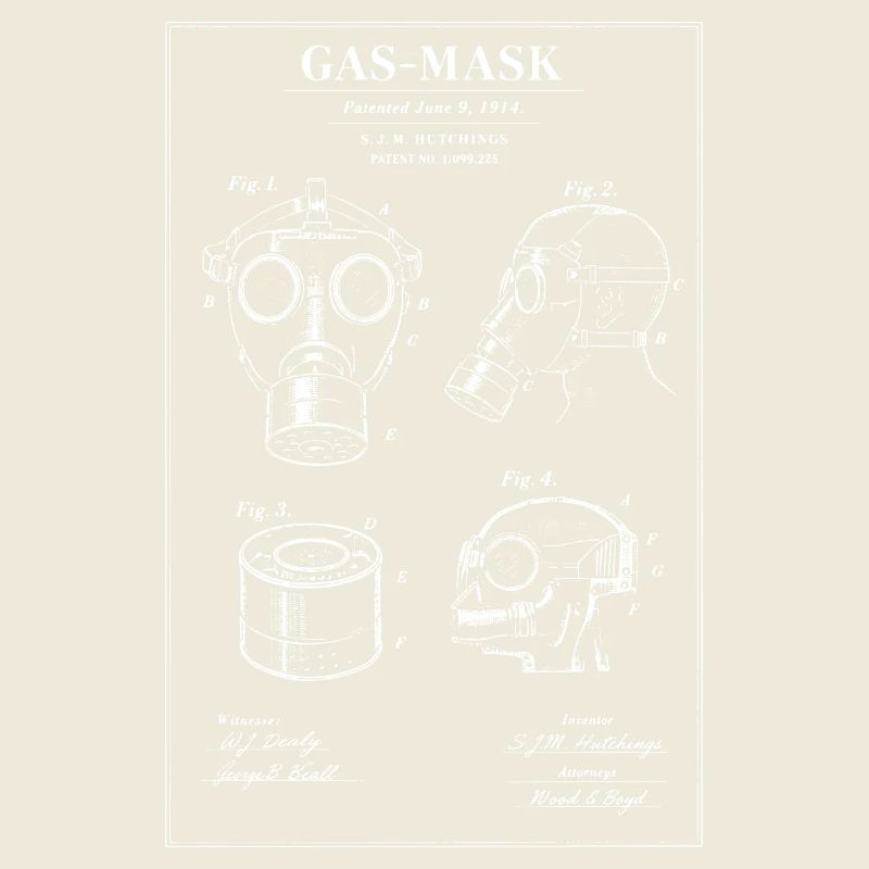 Diagramm der Gasmasken-Blaupause