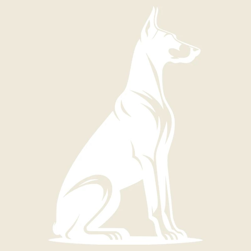 Silhouette du chien de garde doberman loyal