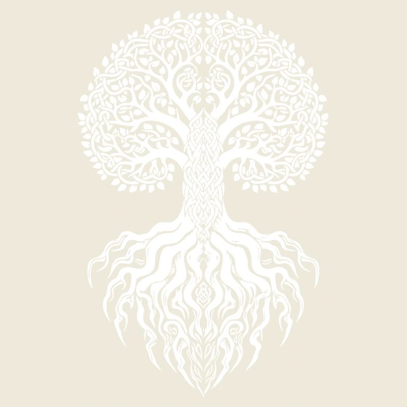 Yggdrasil Wikingerbaum des Lebens Maskottchen Nordbaum