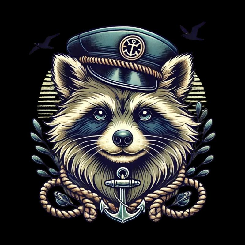 Maritimer Waschbär im SeemannslooK