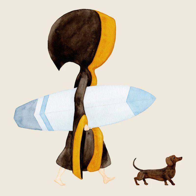 Münchner Kindl "Eisbach Surfer" mit Dackel