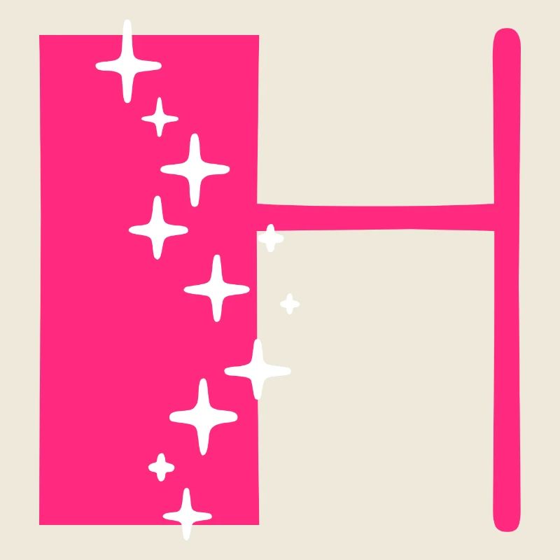 Letter H Glitter