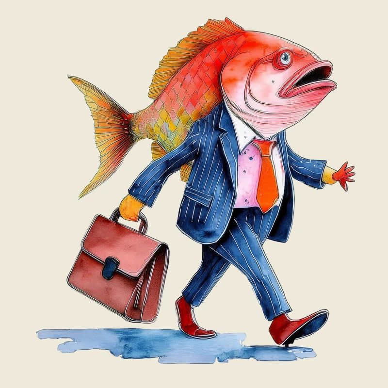 Drôle d’affaires poisson Travail de conception créative