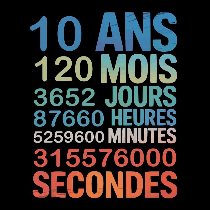 10 Ans – Compte à Rebours de la Vie en Secondes