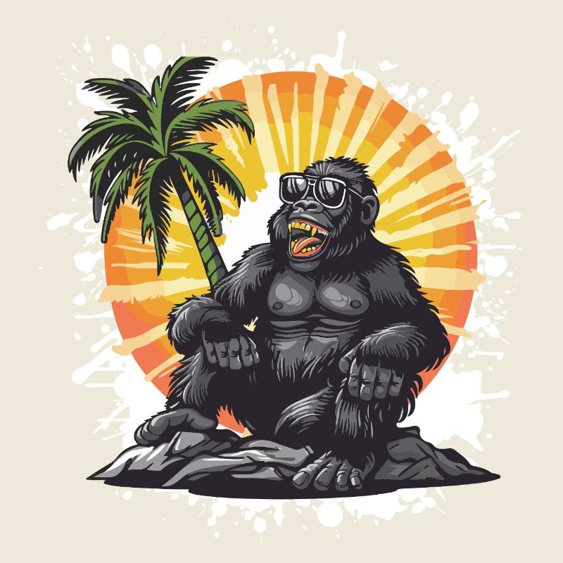 Gorilla Insel Palme