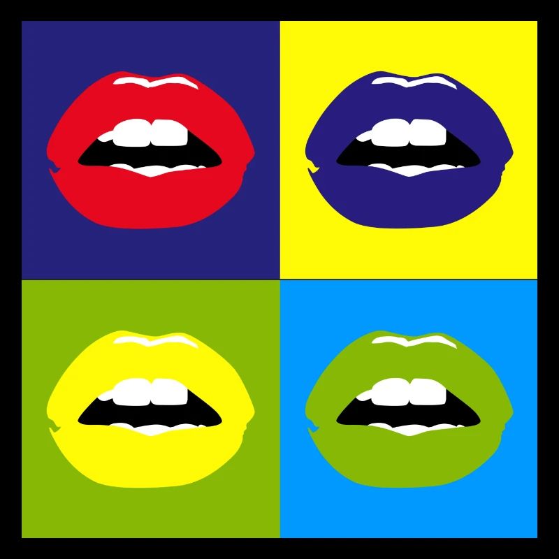 Pop Art / Comic: Kussmund, Lippen, Lippenstift