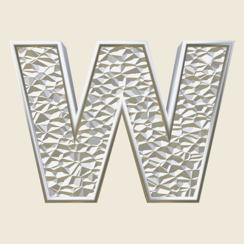 W, lettre, initiale, monogramme,