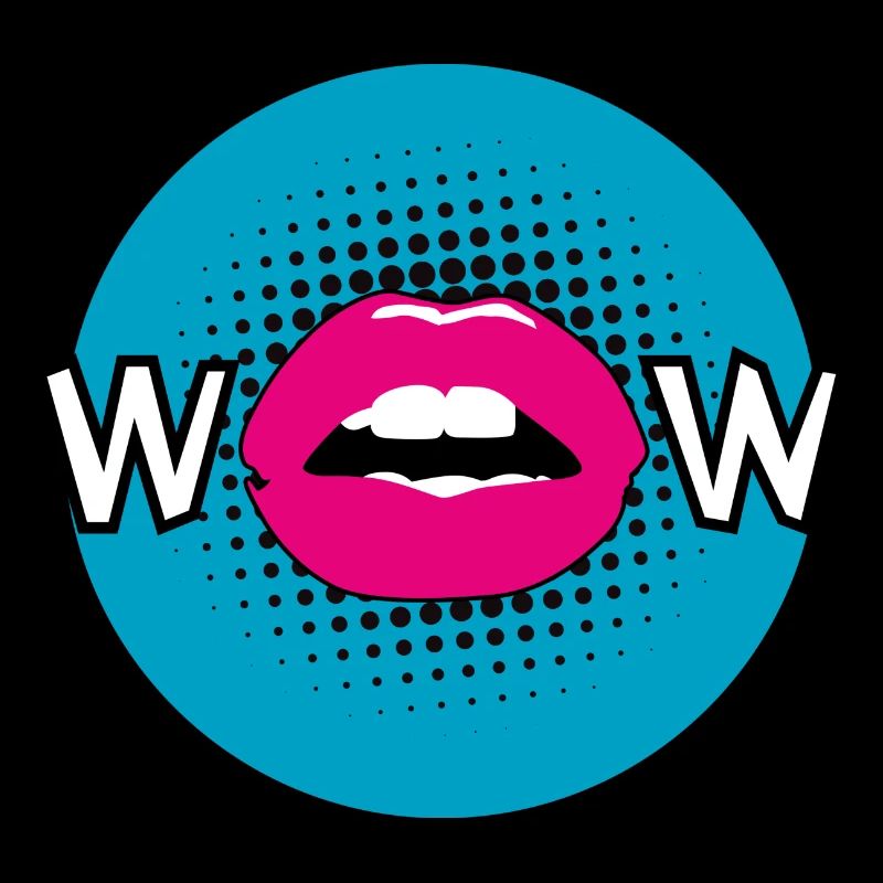 Pop Art / Graphic Novel: WOW - bouche, lèvres, moue