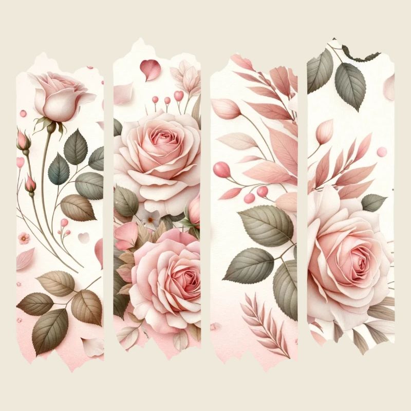 Rosenblüten Vier Panelen Rosa