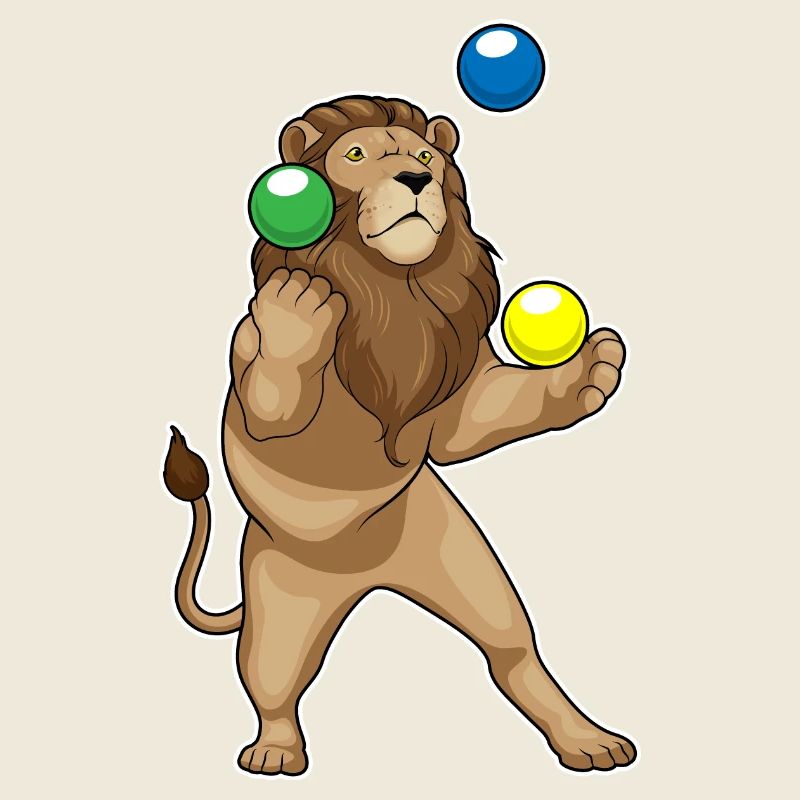Lion juggler juggling