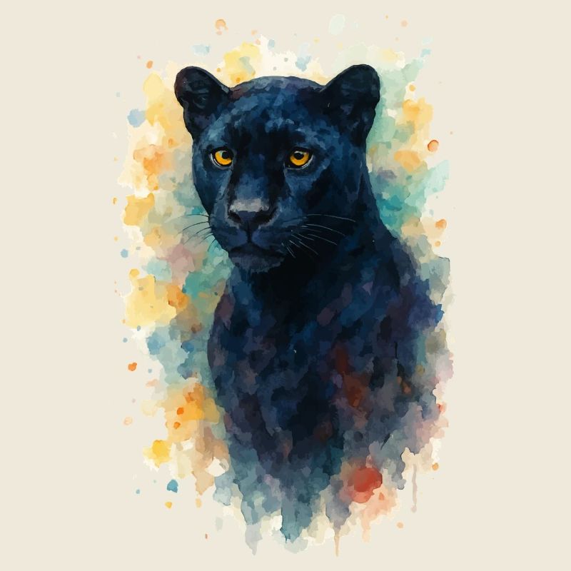 panther aquarell