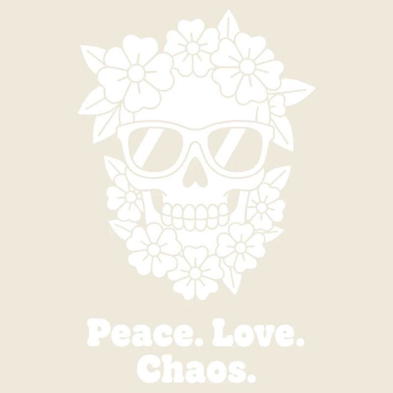 Blumen-Skull Peace Chaos