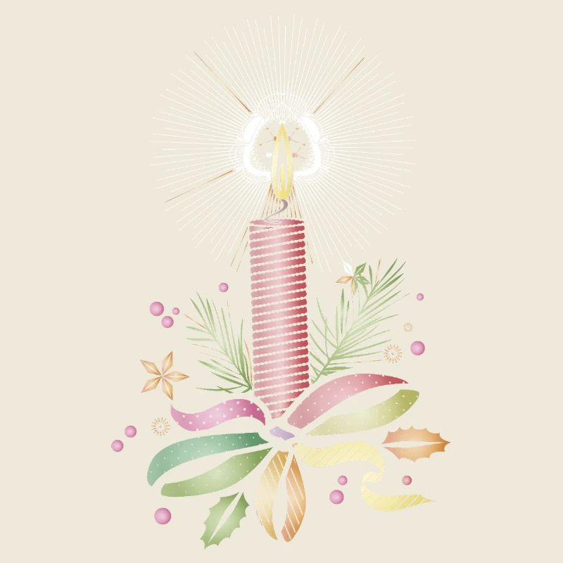 Bougie de Noël colorée en dentelle filigrane