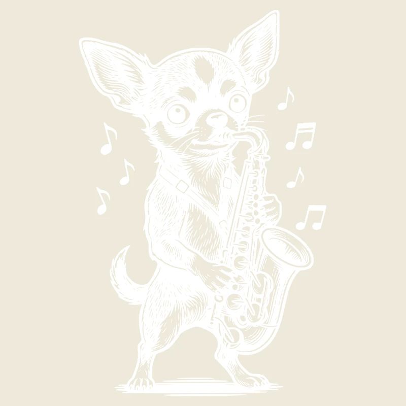 Chihuahua Saxophon Design