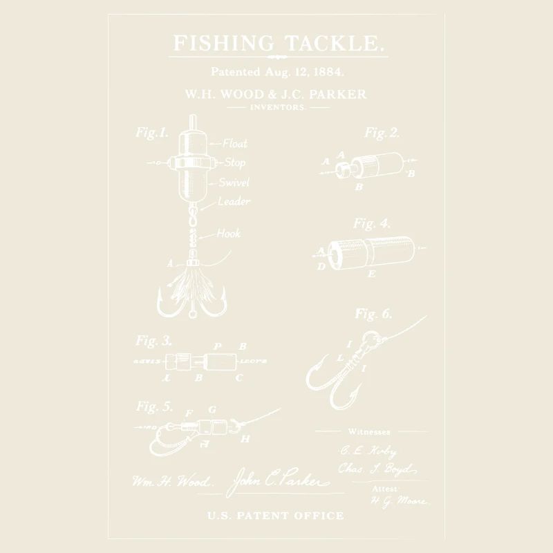 Vintage Angelgerät-Blaupause