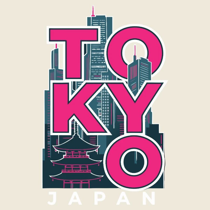 Tokyo Japan Skyline Retro
