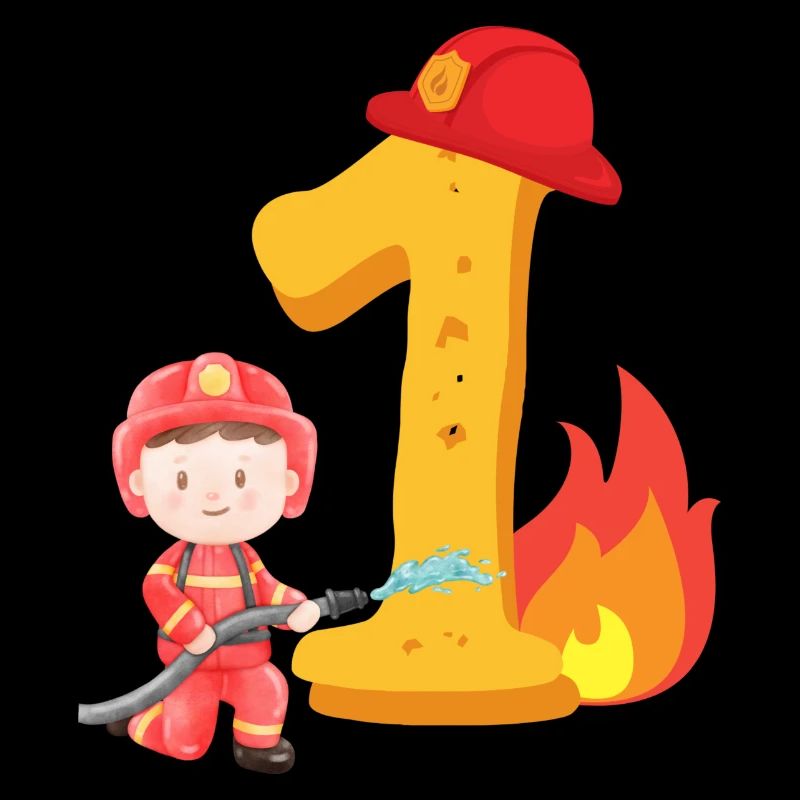 First Birthday Fire Brigade Fire Extinguishing for the 1st