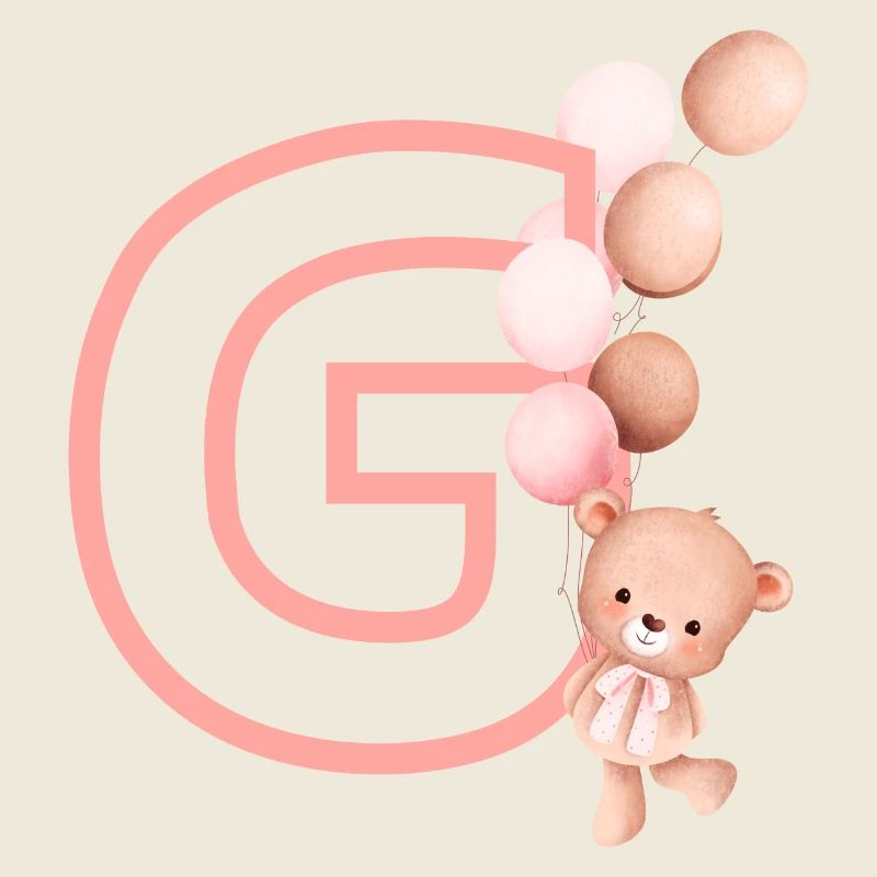 Lettre g rose ours