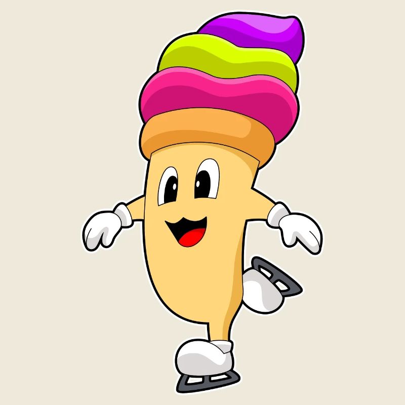 Eiscreme Eislaufen Schlittschuhe