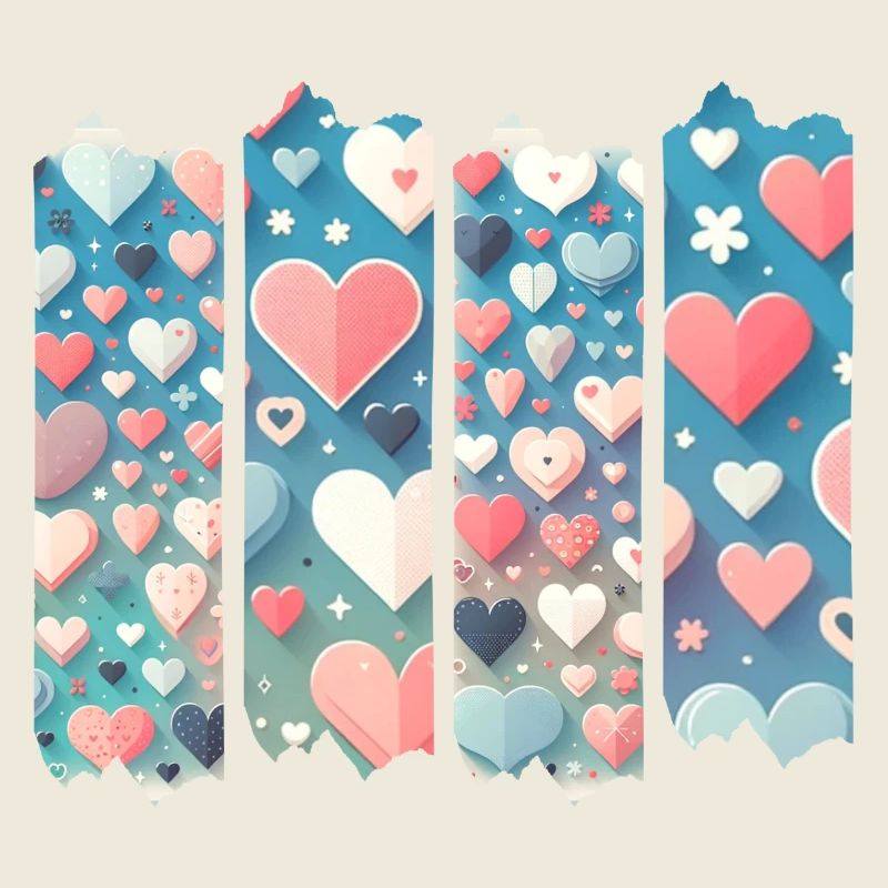 Herzchenregen auf Blauem Hintergrund