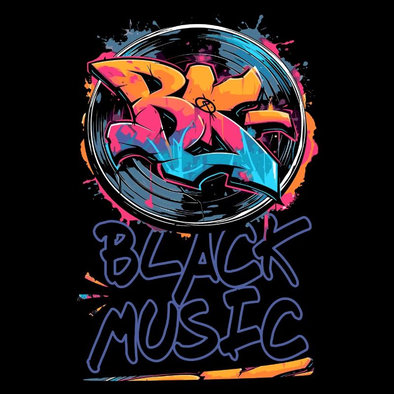 Black music record graffiti