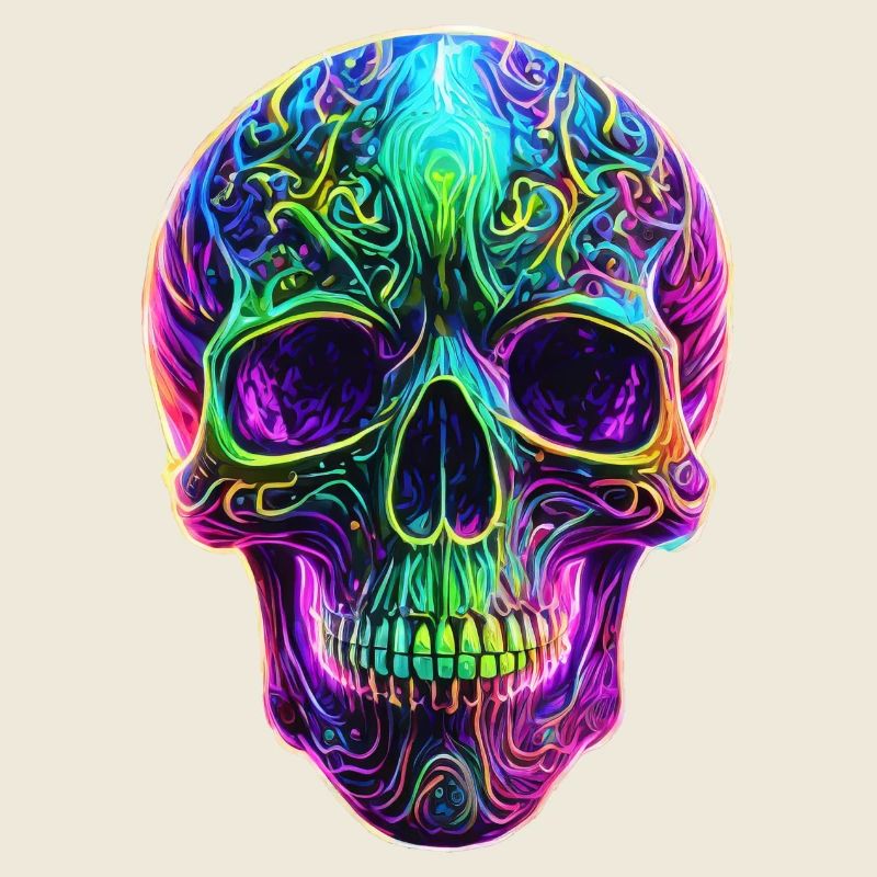 Neonfarbener, bunter Totenkopf