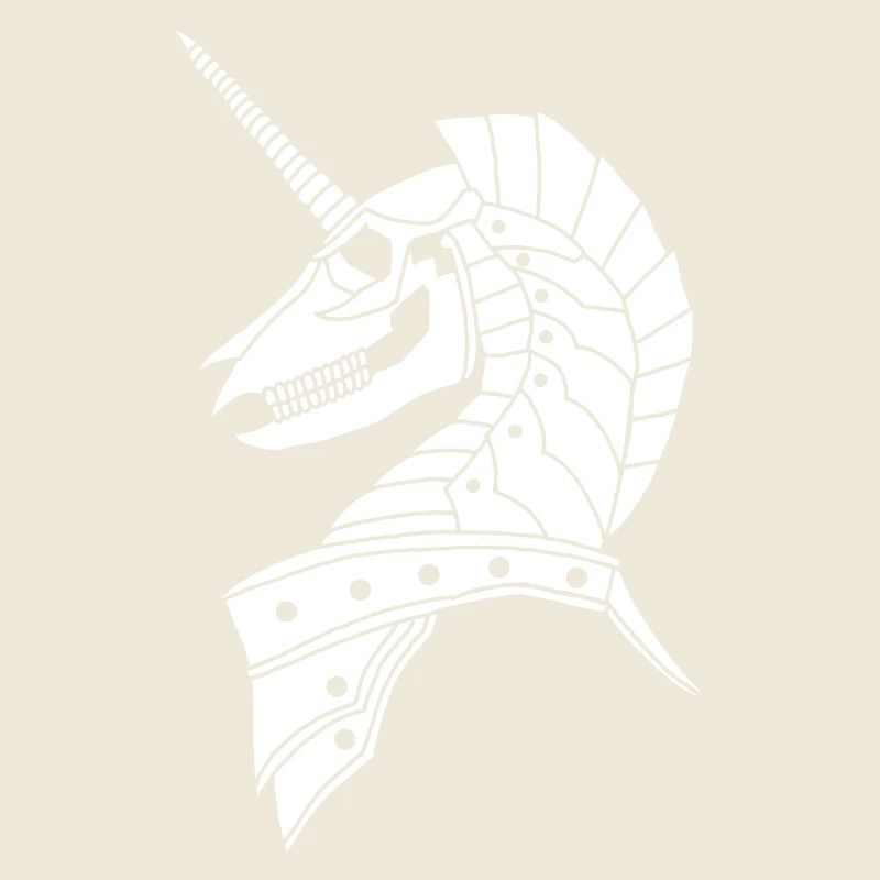 Weißes gotisches Einhorn