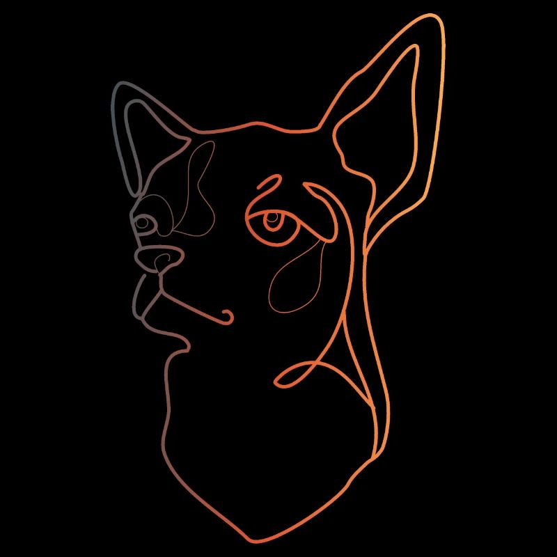 Chihuahua bunte Ein-Strich-Kunst