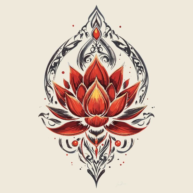 Ornamental Golden Red Lotus