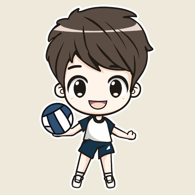 Kleiner Volleyballer Junge