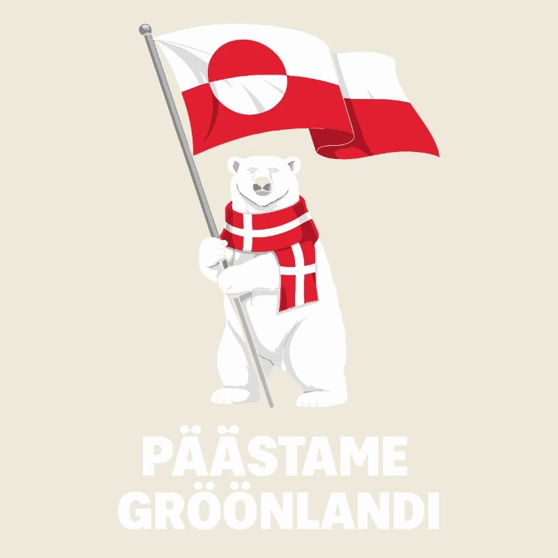 Polarbär mit Grönlandflagge