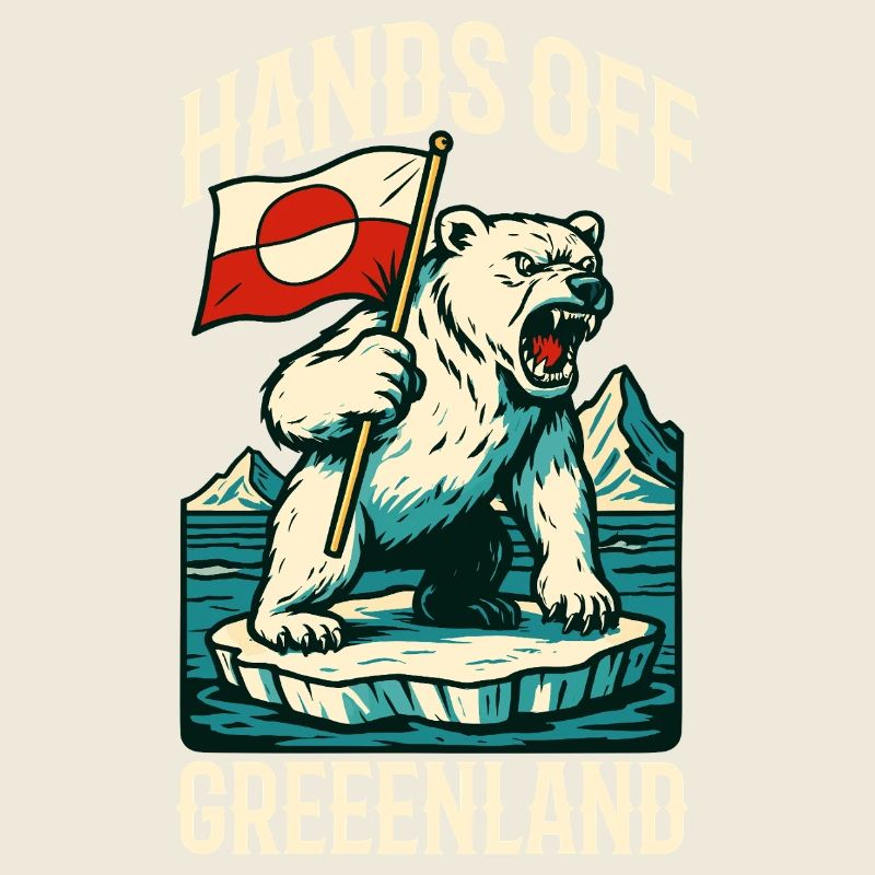 Hands Off Greenland Flag Arctic Polar Bear
